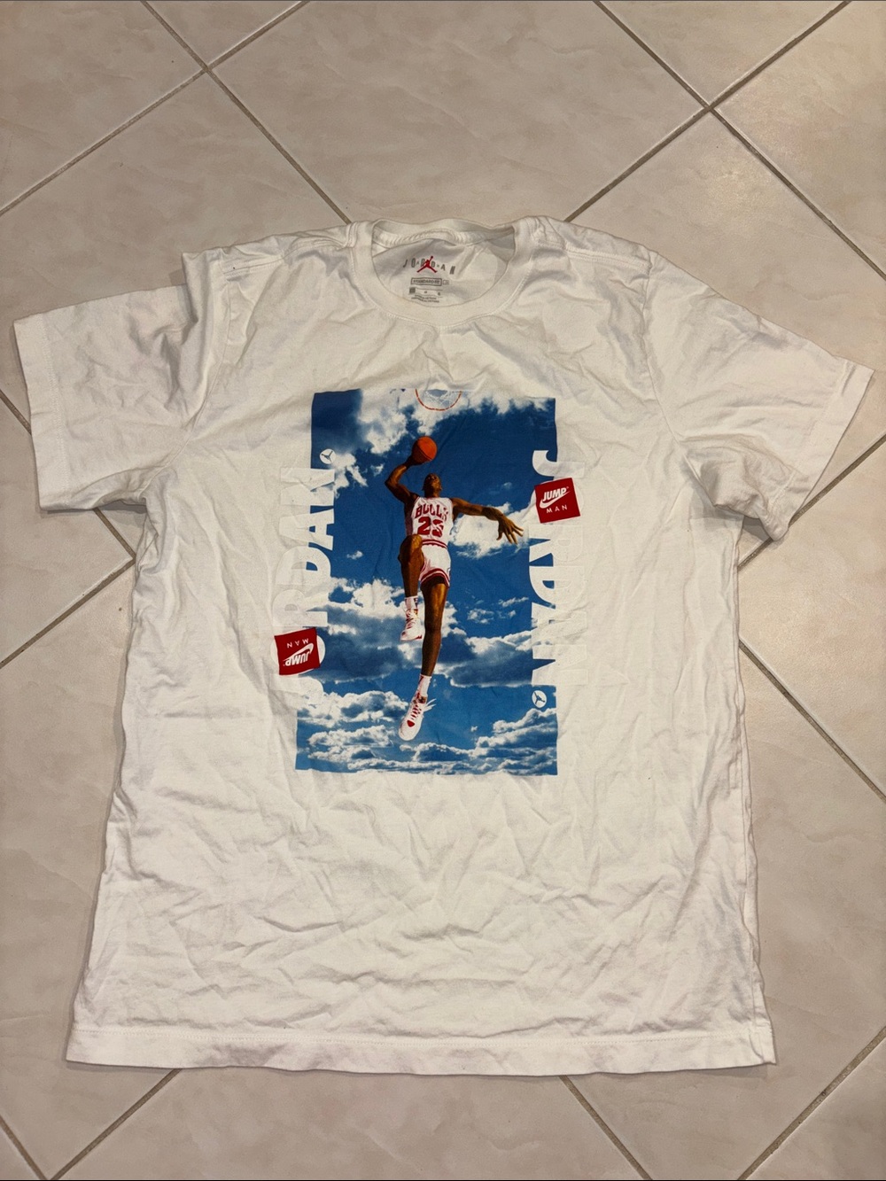 Jordan White Graphic Sky Dunk Short Sleeve Tee